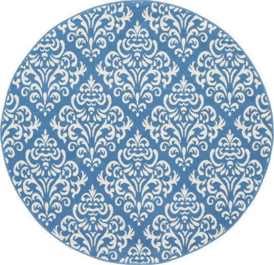 Nourison - Grafix GRF06 Blue 53in x Round Area Rug - GRF06-99446459145_CLOSEOUT veiw 1