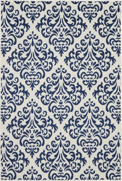 Nourison - Grafix GRF06 Navy Blue and White 39in x 59in Area Rug - GRF06-99446459084 veiw 1