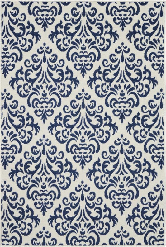 Nourison - Grafix GRF06 Navy Blue and White 39in x 59in Area Rug - GRF06-99446459084 veiw 1