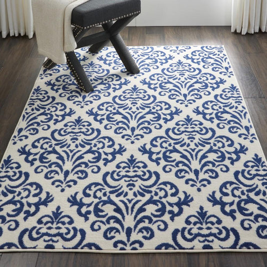 Nourison - Grafix GRF06 Navy Blue and White 39in x 59in Area Rug - GRF06-99446459084 veiw 2