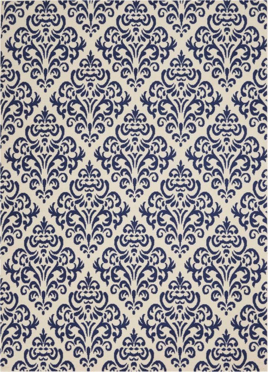 Nourison - Grafix GRF06 Navy Blue and White 53in x 73in Area Rug - GRF06-99446411679 veiw 1