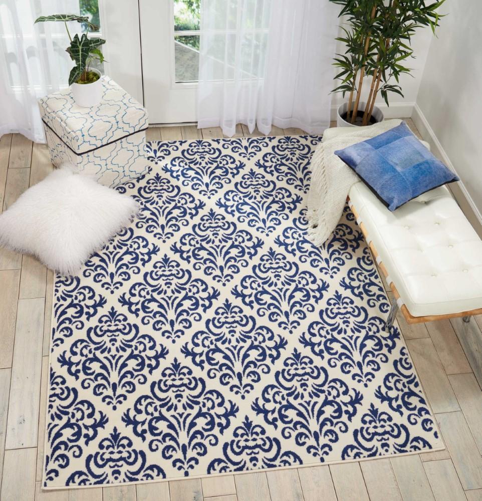 Nourison - Grafix GRF06 Navy Blue and White 53in x 73in Area Rug - GRF06-99446411679 veiw 2