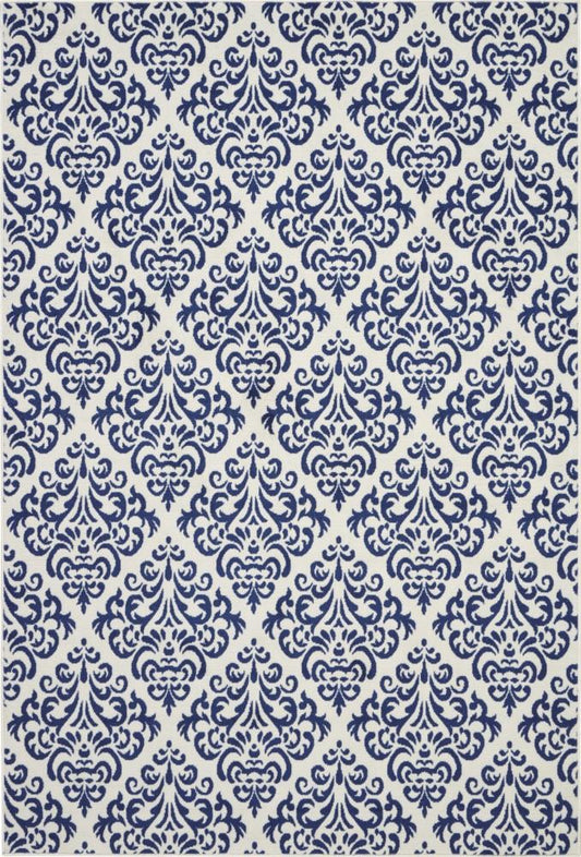 Nourison - Grafix GRF06 Navy Blue and White 6x9 Area Rug - GRF06-99446459091 veiw 1