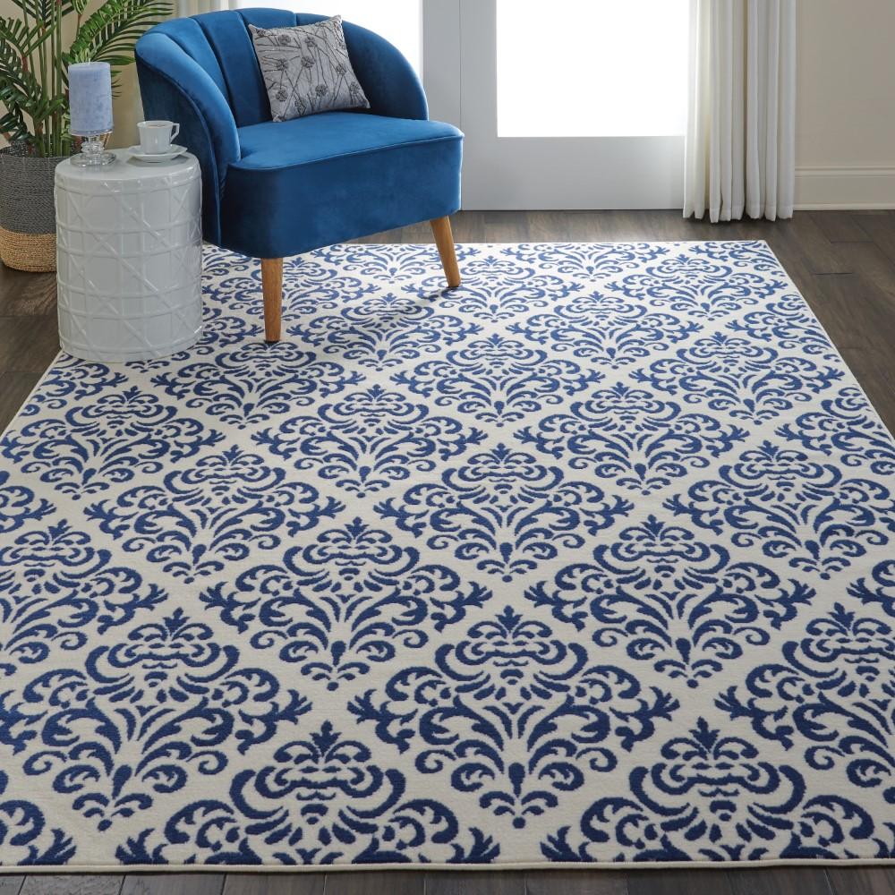 Nourison - Grafix GRF06 Navy Blue and White 6x9 Area Rug - GRF06-99446459091 veiw 2