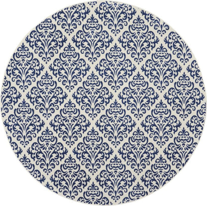 Nourison - Grafix GRF06 Navy Blue and White 8 x Round Large Rug - GRF06-99446459114 veiw 1