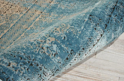 Nourison - Karma KRM01 Blue 22in x 76in Hallway Rug - KRM01-99446268921_CLOSEOUT veiw 2
