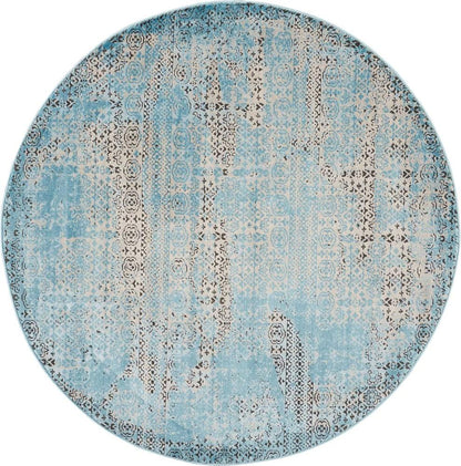 Nourison - Karma KRM01 Blue 53in x Round Area Rug - KRM01-99446072412_CLOSEOUT veiw 1