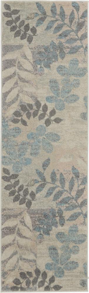 Nourison - Tranquil 23in x 73in White and Blue Farmhouse Hallway Rug - TRA01-99446483461 veiw 1