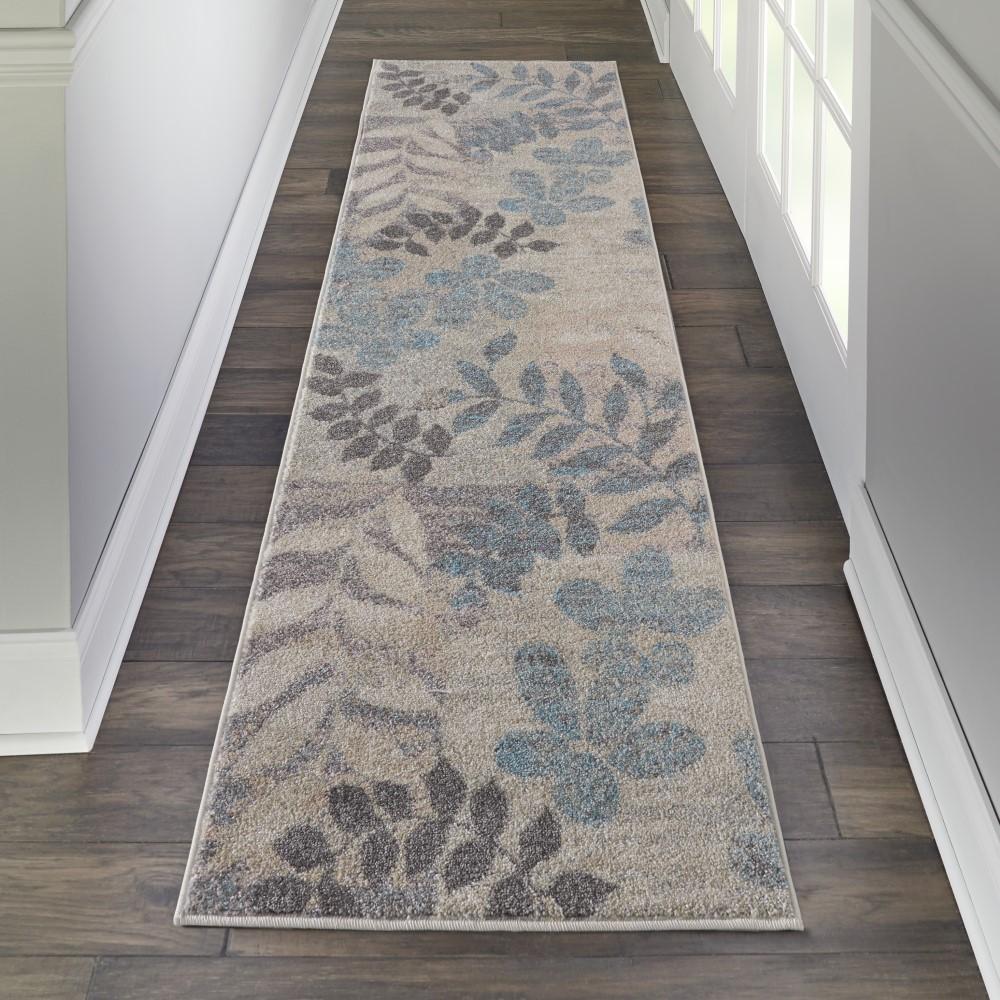 Nourison - Tranquil 23in x 73in White and Blue Farmhouse Hallway Rug - TRA01-99446483461 veiw 2