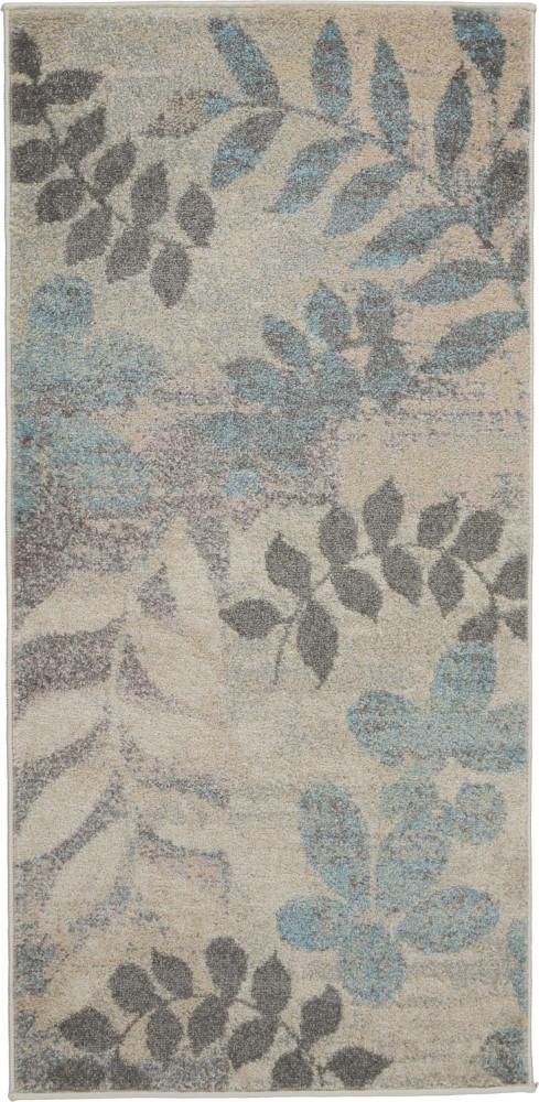 Nourison - Tranquil 2 x 4 White and Blue Farmhouse Small Rug - TRA01-99446483454 veiw 1
