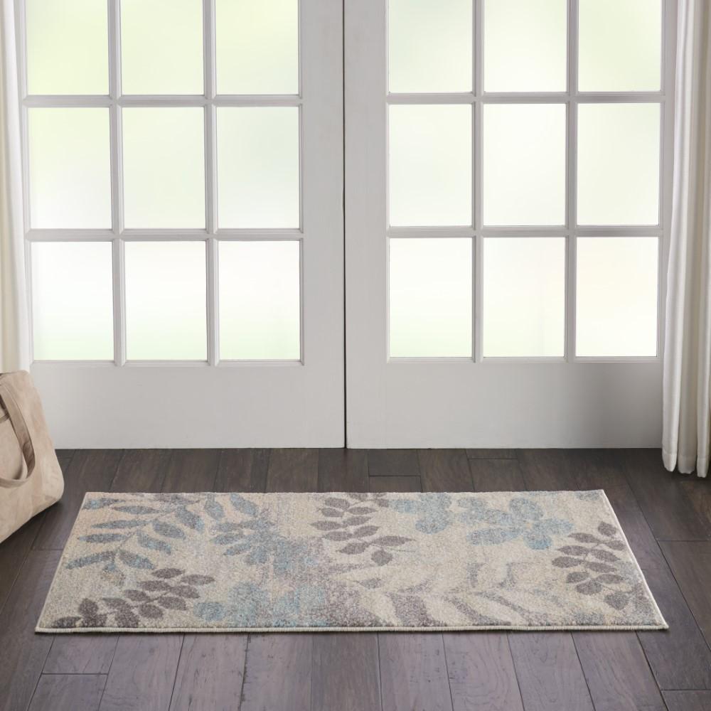 Nourison - Tranquil 2 x 4 White and Blue Farmhouse Small Rug - TRA01-99446483454 veiw 2