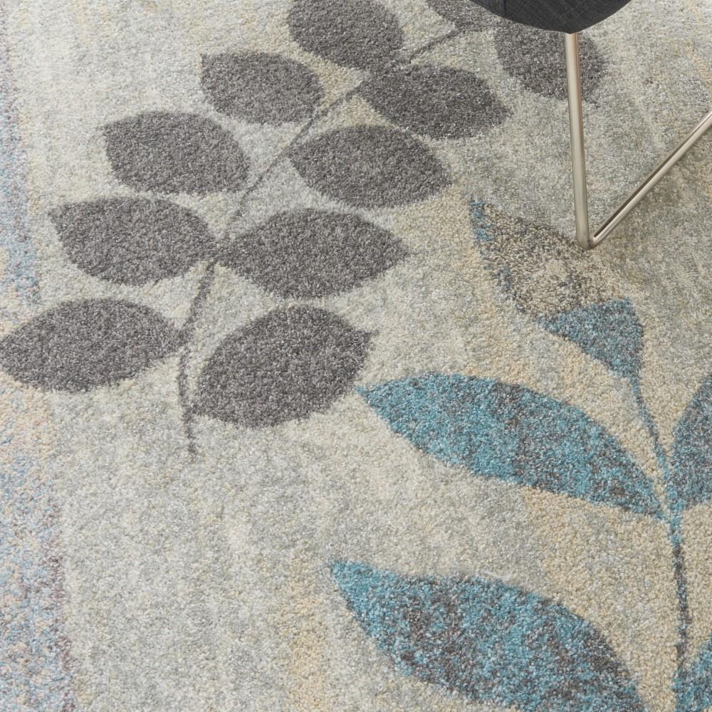 Nourison - Tranquil 53in x 73in White and Blue Farmhouse Area Rug - TRA01-99446483485 veiw 3