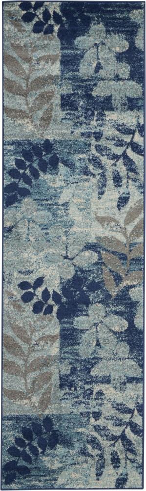 Nourison - Tranquil TRA01 Navy Blue 23in x 73in Hallway Rug - TRA01-99446483591 veiw 1