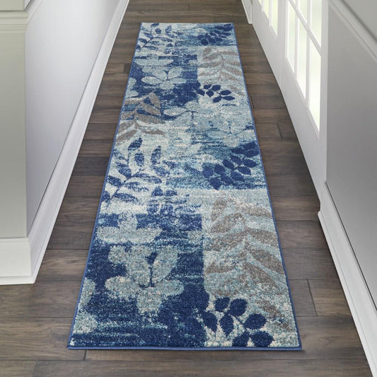 Nourison - Tranquil TRA01 Navy Blue 23in x 73in Hallway Rug - TRA01-99446483591 veiw 2