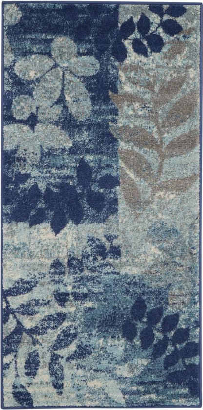 Nourison - Tranquil 2x4 Navy Blue Modern Small Rug - TRA01-99446483584 veiw 1