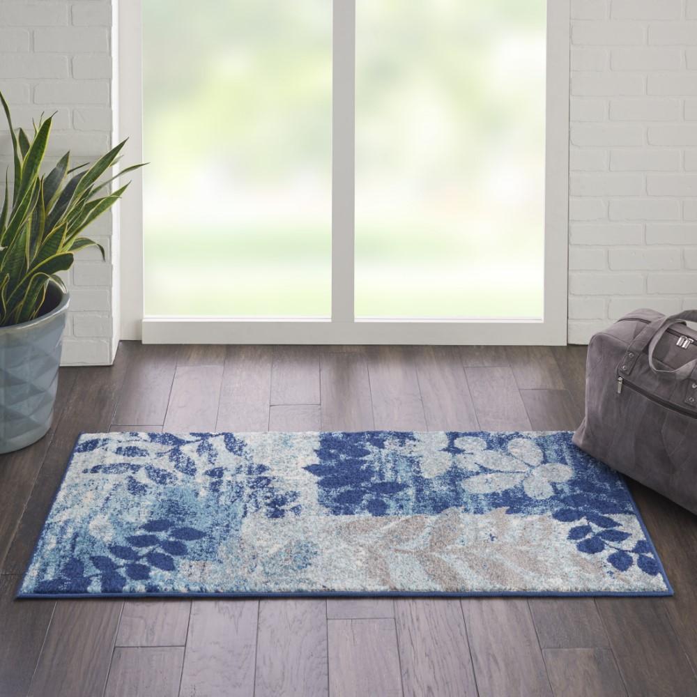Nourison - Tranquil 2x4 Navy Blue Modern Small Rug - TRA01-99446483584 veiw 2