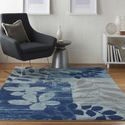 Nourison - Tranquil TRA01 Navy Blue 6x9 Modern Area Rug - TRA01-99446483676 veiw 2