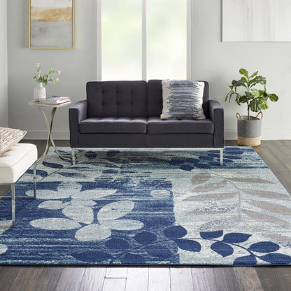 Nourison - Tranquil TRA01 Navy Blue 810in x 1110in Oversized Rug - TRA01-99446483690 veiw 2