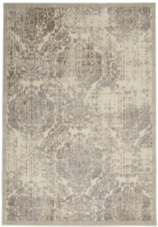 Nourison - Graphic Illusions GIL09 White 53in x 75in Area Rug - GIL09-99446130778 - CLOSEOUT veiw 1