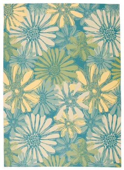 Nourison - Home & Garden RS022 Blue 10x13 Rug - RS022-99446112583_CLOSEOUT veiw 1