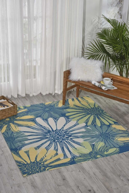 Nourison - Home & Garden RS022 Blue 66in x Square Rug - RS022-99446354549_CLOSEOUT veiw 2