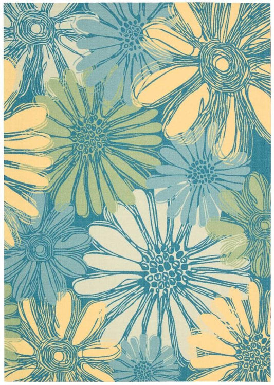 Nourison - Home & Garden RS022 Blue 79in x 1010in Rug - RS022-99446112507_CLOSEOUT veiw 1