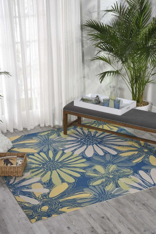 Nourison - Home & Garden RS022 Blue 79in x 1010in Rug - RS022-99446112507_CLOSEOUT veiw 2