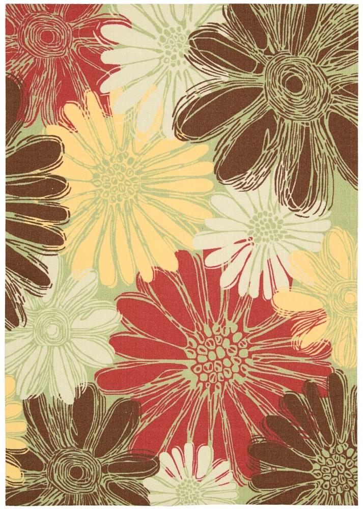 Nourison - Home & Garden RS022 Green 10x13 Rug - RS022-99446112576_CLOSEOUT veiw 1