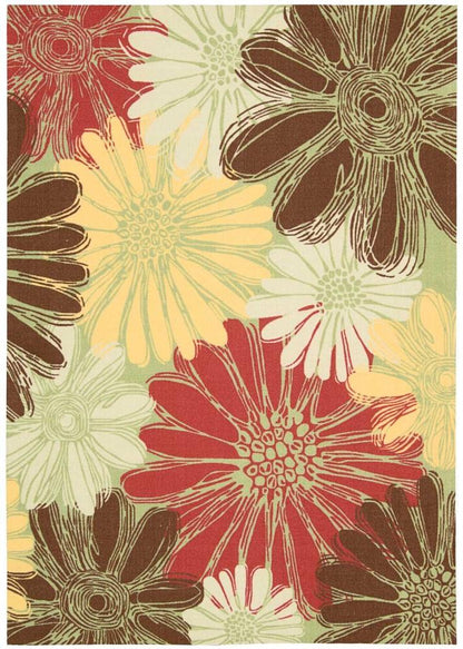 Nourison - Home & Garden RS022 Green 10x13 Rug - RS022-99446112576_CLOSEOUT veiw 1