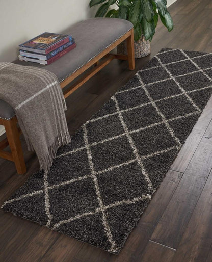 Nourison - Brisbane BRI03 Black 22in x 76in Hallway Rug - BRI03-99446002310_CLOSEOUT veiw 2