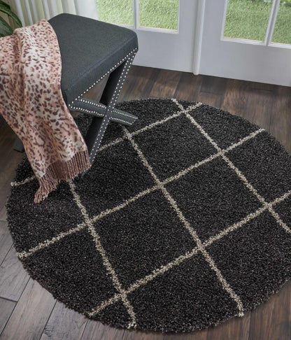 Nourison - Brisbane BRI03 Black 5 x Round Area Rug - BRI03-99446002570_CLOSEOUT veiw 2
