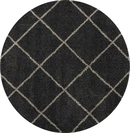 Nourison - Brisbane BRI03 Black 67in x Round Rug - BRI03-99446002587_CLOSEOUT veiw 1