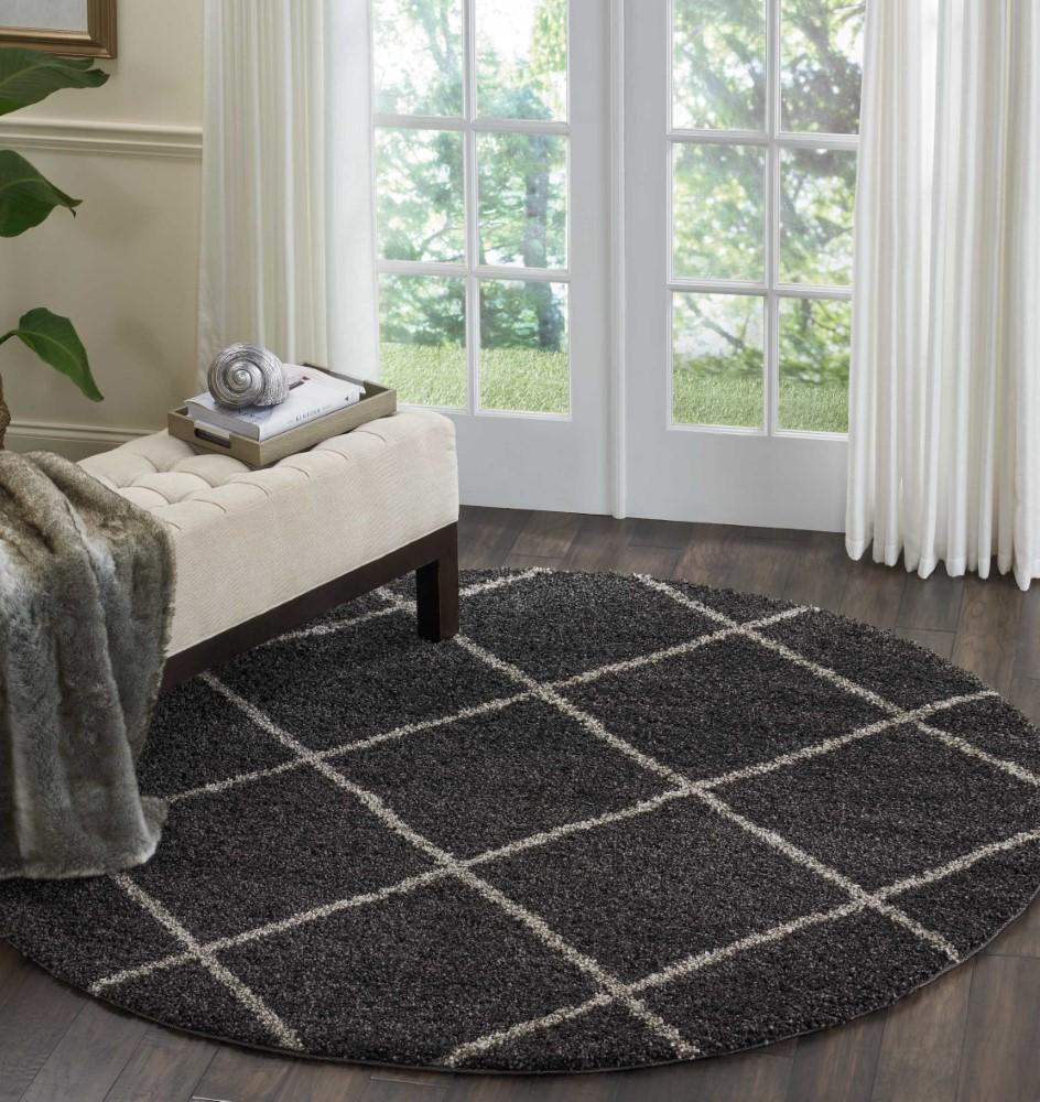Nourison - Brisbane BRI03 Black 67in x Round Rug - BRI03-99446002587_CLOSEOUT veiw 2