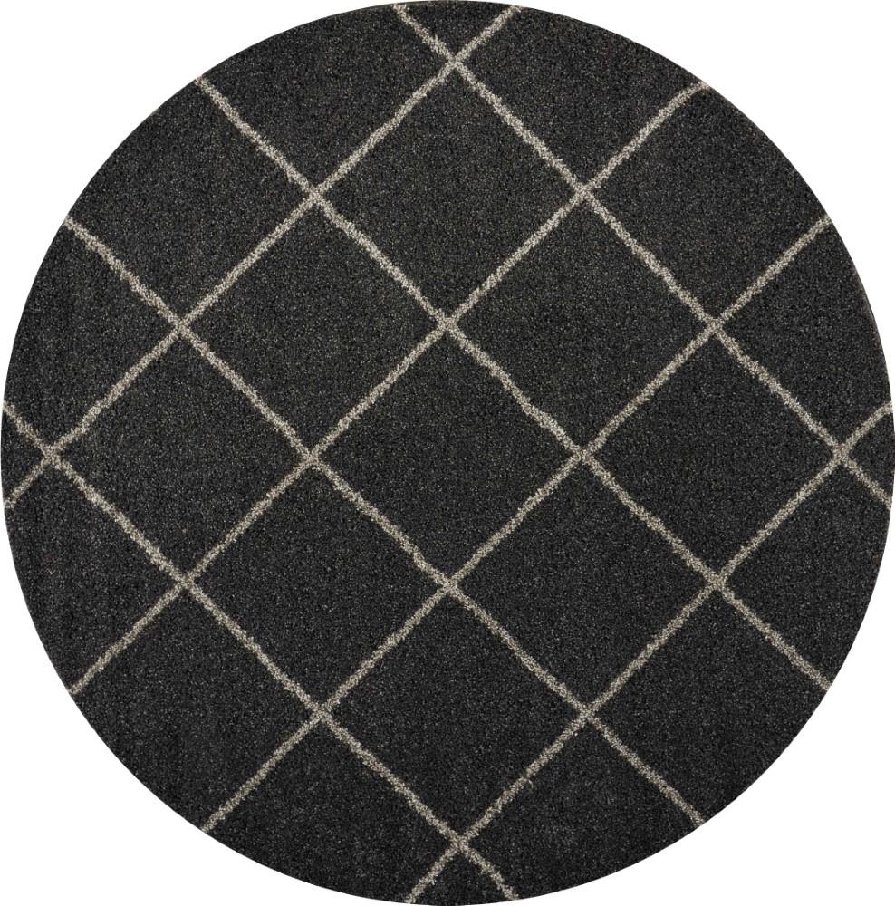 Nourison - Brisbane BRI03 Black 82in x Round Rug - BRI03-99446002679_CLOSEOUT veiw 1