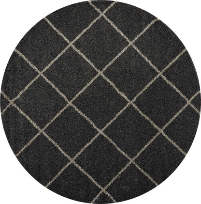 Nourison - Brisbane BRI03 Black 82in x Round Rug - BRI03-99446002679_CLOSEOUT veiw 1