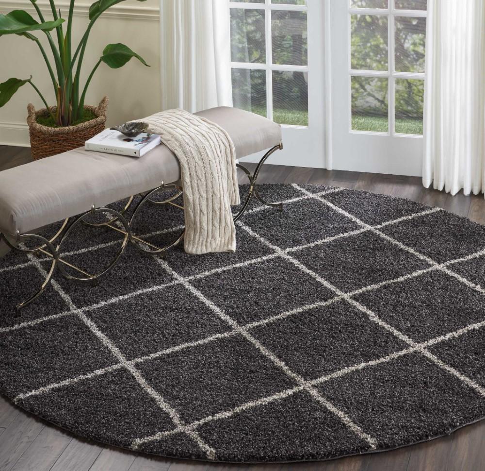 Nourison - Brisbane BRI03 Black 82in x Round Rug - BRI03-99446002679_CLOSEOUT veiw 2