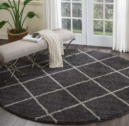 Nourison - Brisbane BRI03 Black 82in x Round Rug - BRI03-99446002679_CLOSEOUT veiw 2