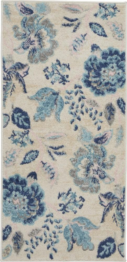 Nourison - Tranquil 2x4 Blue and White French Country Small Rug - TRA02-99446483744 veiw 1