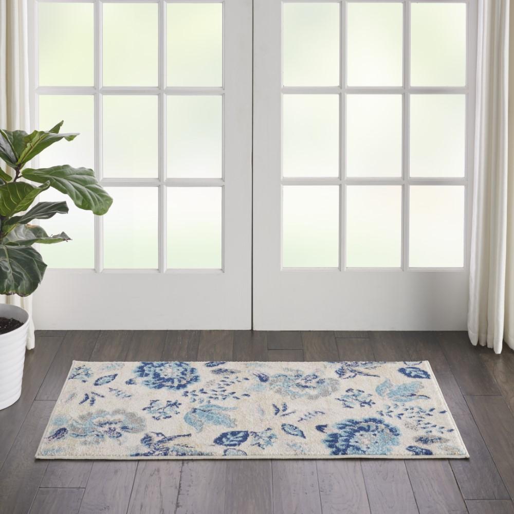 Nourison - Tranquil 2x4 Blue and White French Country Small Rug - TRA02-99446483744 veiw 2