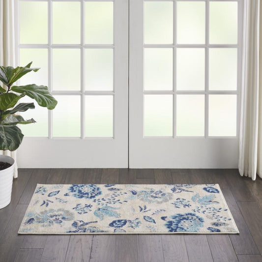 Nourison - Tranquil 2x4 Blue and White French Country Small Rug - TRA02-99446483744 veiw 2