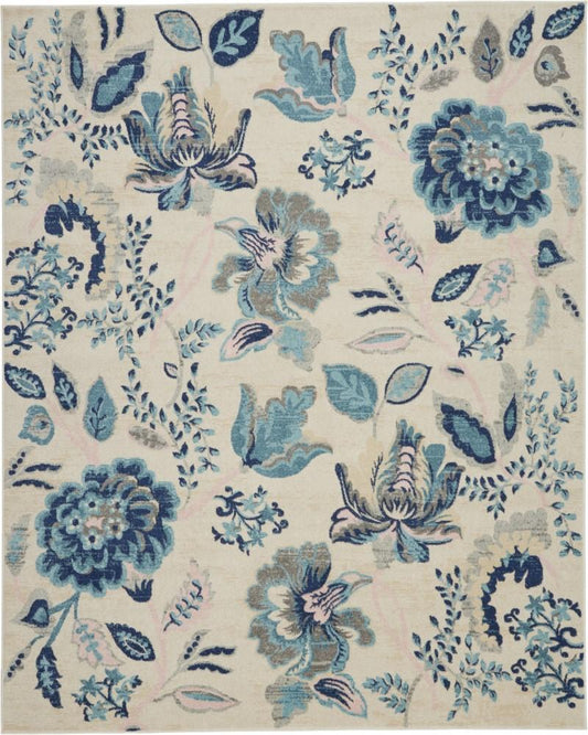 Nourison - Tranquil TRA02 Blue and White 8x10 Large Rug - TRA02-99446483775 veiw 1