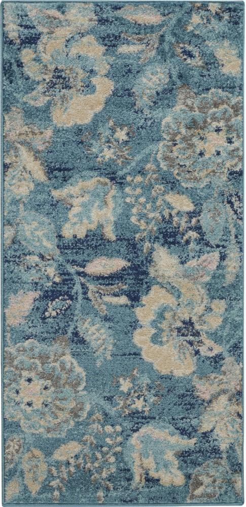 Nourison - Tranquil 2x4 Turquoise Blue and White French Country Small Rug - TRA02-99446483843 veiw 1