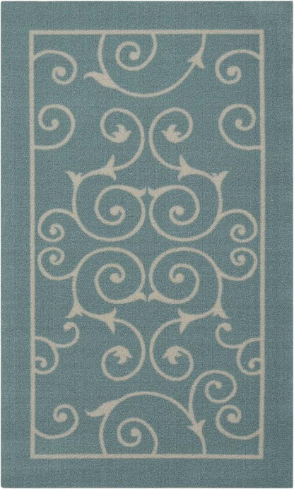 Nourison - Home & Garden 23in x 39in Blue Area Rug - RS019-99446336477_CLOSEOUT veiw 1