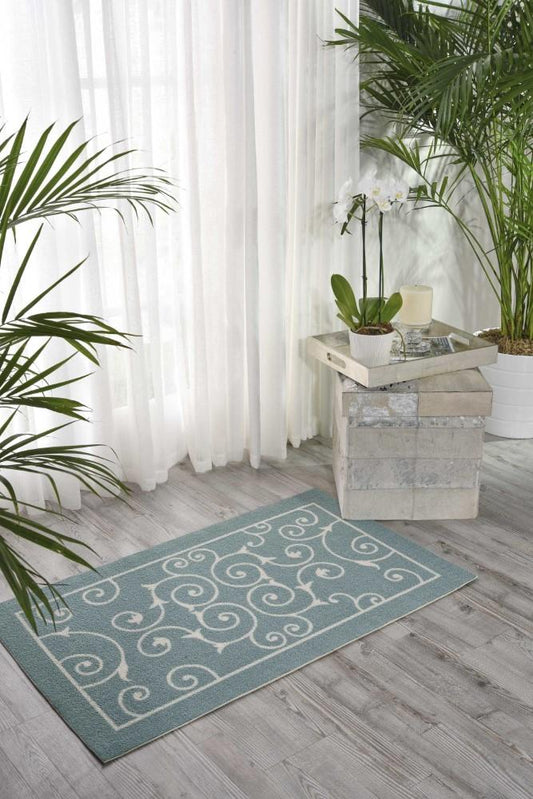 Nourison - Home & Garden 23in x 39in Blue Area Rug - RS019-99446336477_CLOSEOUT veiw 2