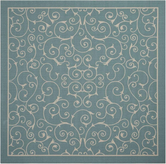 Nourison - Home & Garden RS019 Blue 86in x Square Rug - RS019-99446354396_CLOSEOUT veiw 1