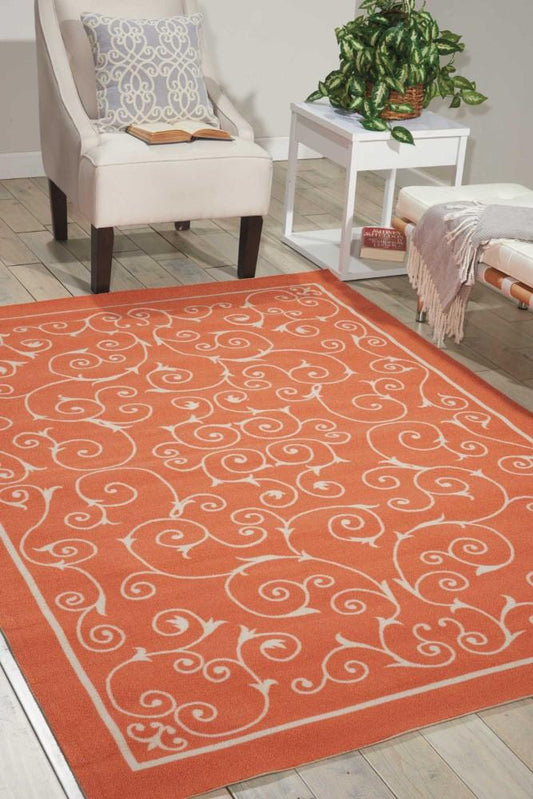 Nourison - Home & Garden RS019 Orange 10x13 Rug - RS019-99446112132_CLOSEOUT veiw 2