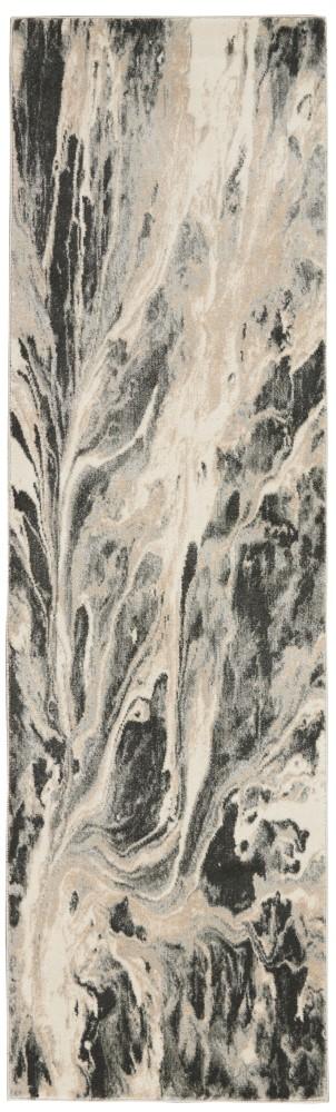 Inspire Me! Home Decor - Elegance FAR01 Grey and White 22in x 76in Hallway Rug - FAR01-99446469427 veiw 1