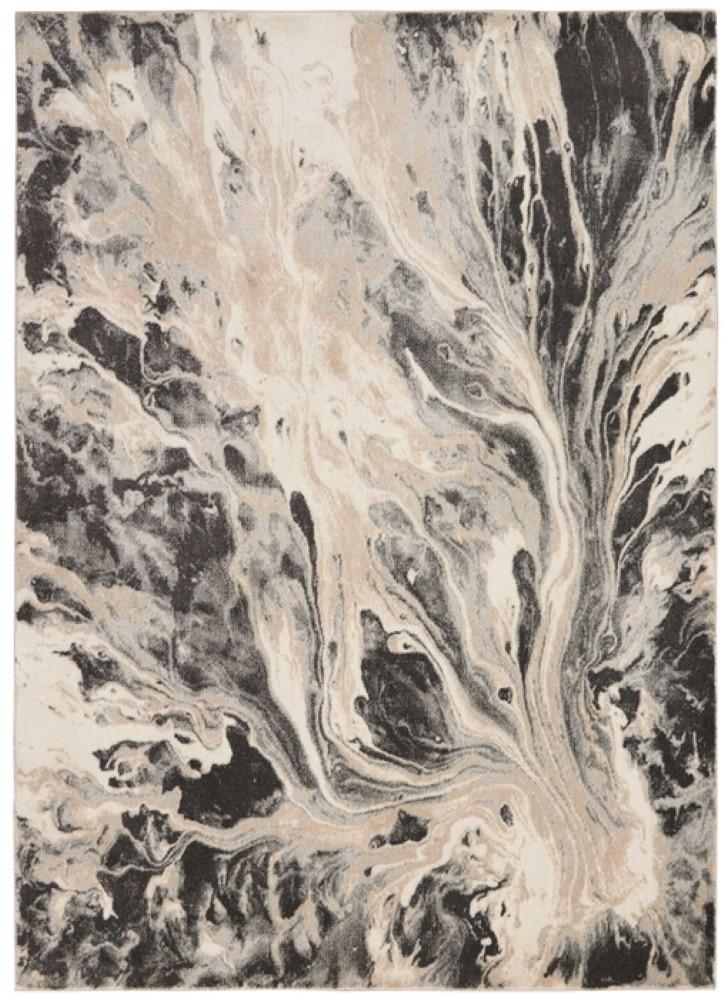 Inspire Me! Home Decor - Elegance 53in X RND FAR01 Grey and White Contemporary Area Rug - FAR01-99446818300 veiw 2