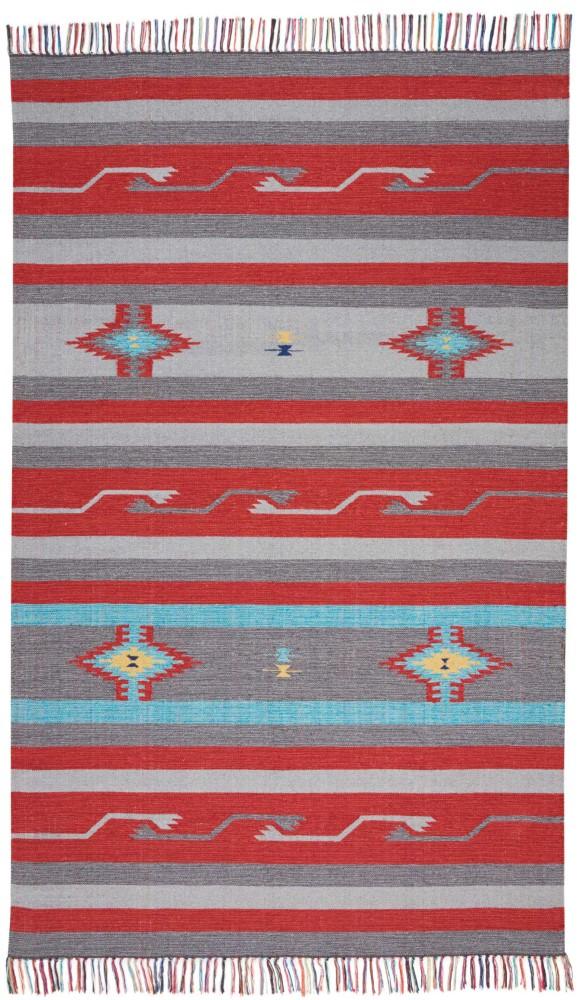 Nourison - Baja BAJ01 Bone and Red 8x10 Large Flat Weave Rug - BAJ01-99446395375 veiw 1