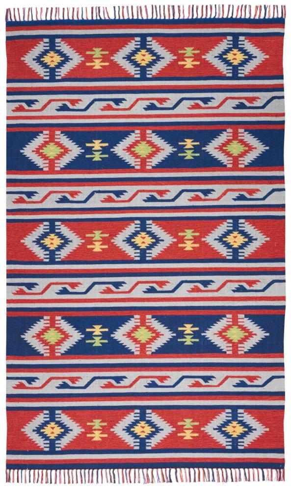 Nourison - Baja BAJ03 Blue and Red 5x7 Southwestern Area Rug - BAJ03-99446395757 veiw 1
